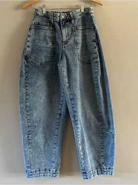 RUTI Women’s The Slouchy Jeans Barrel Ankle Relaxed Patch Pockets Stretch Size 8